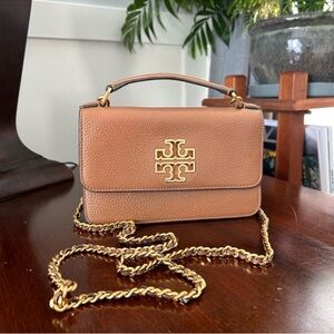 Tory Burch Brown Crossbody Bag with Gold Accents